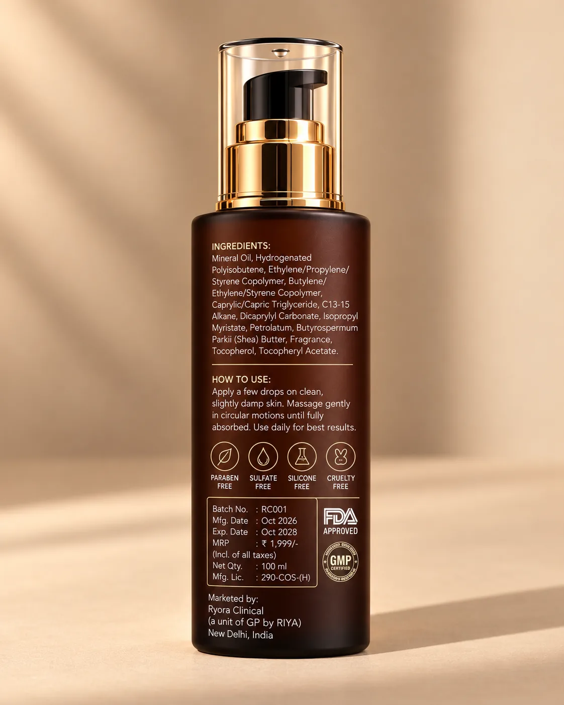 RYORA CLINICAL Lumi Silk Body Brightening Oil